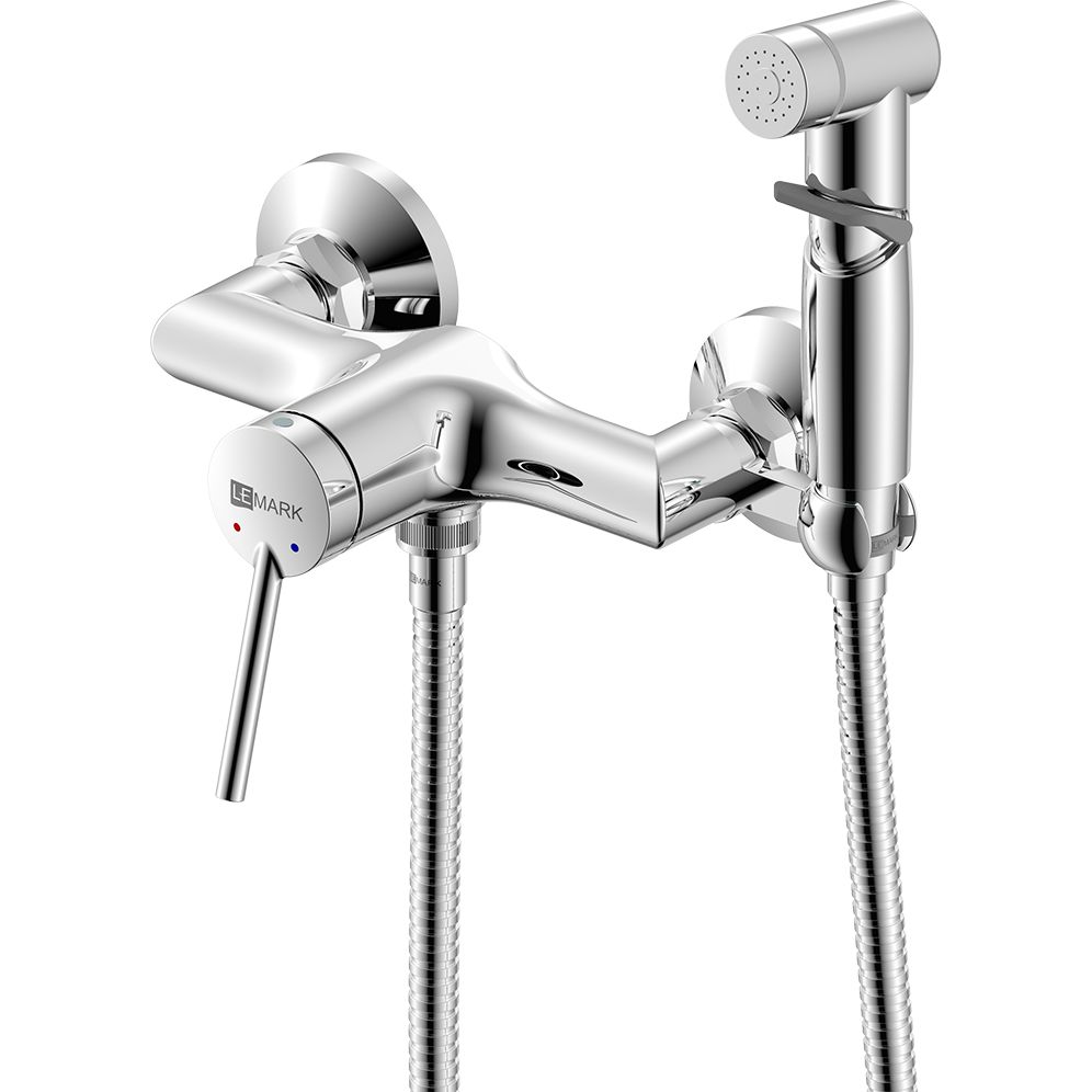 Смеситель настенный с гигиеническим душем Lemark Minima, LM3818C