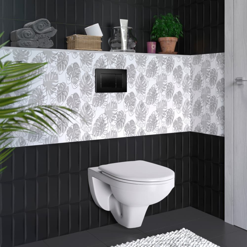 Комплект Berges Atom, кнопка Soft Touch черная, унитаз Gamma, сиденье Gamma, 042431