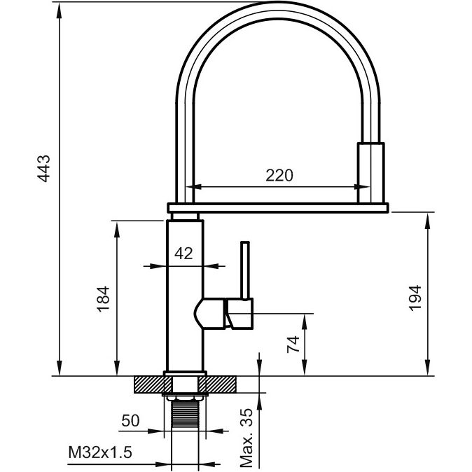 Смеситель для кухни с гибким изливом Ahti Kemi Black, KM833020