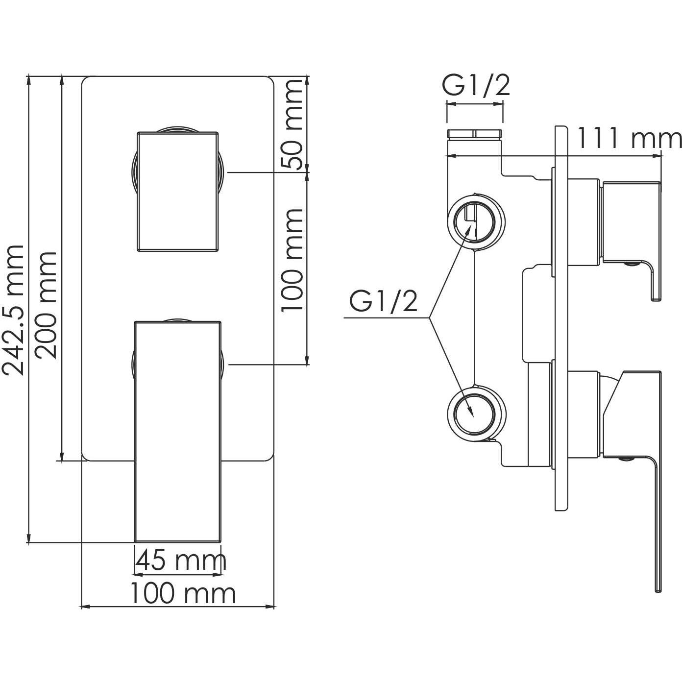 Смеситель для ванны и душа WasserKRAFT Abens, 2071