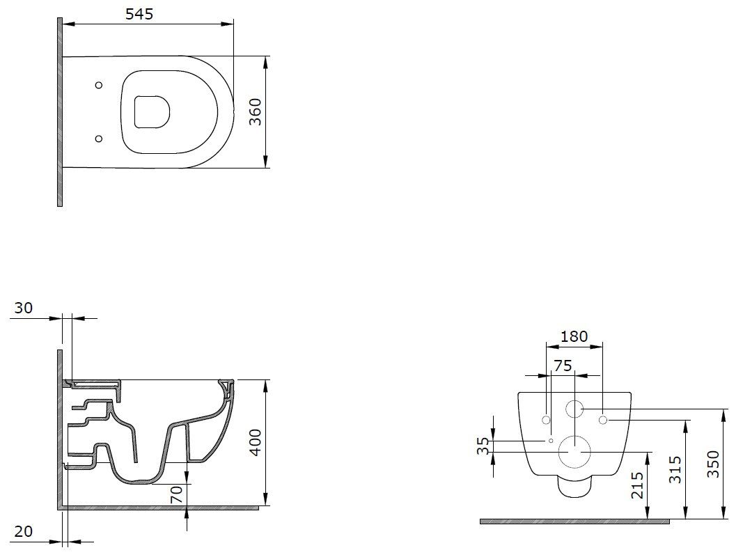 Унитаз подвесной Bocchi V-Tondo Rimless белый, 1416-001-0129