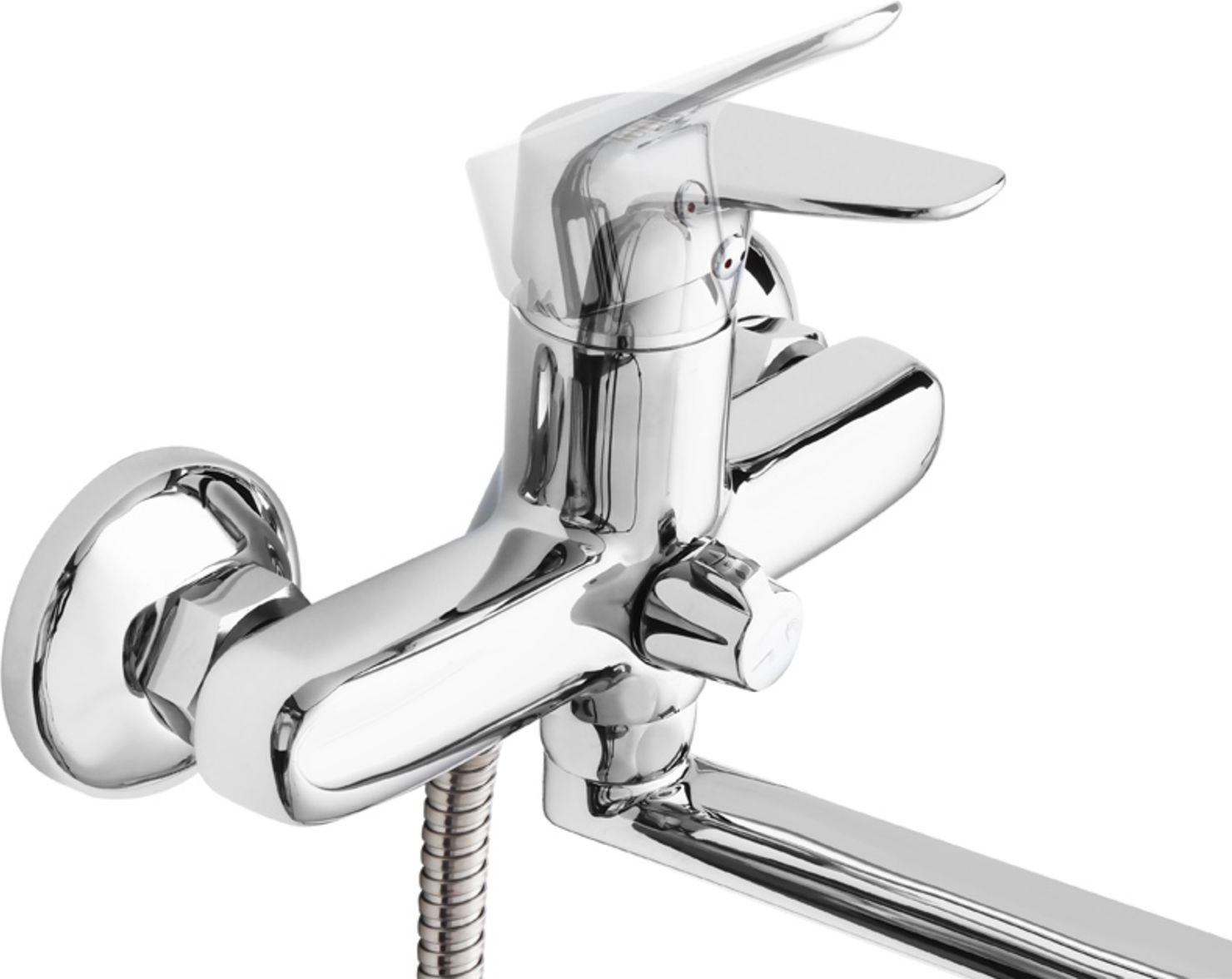 Смеситель для ванны с длинным изливом с керамическим дивертором, Iddis Zodiac, ZODSBL2i10