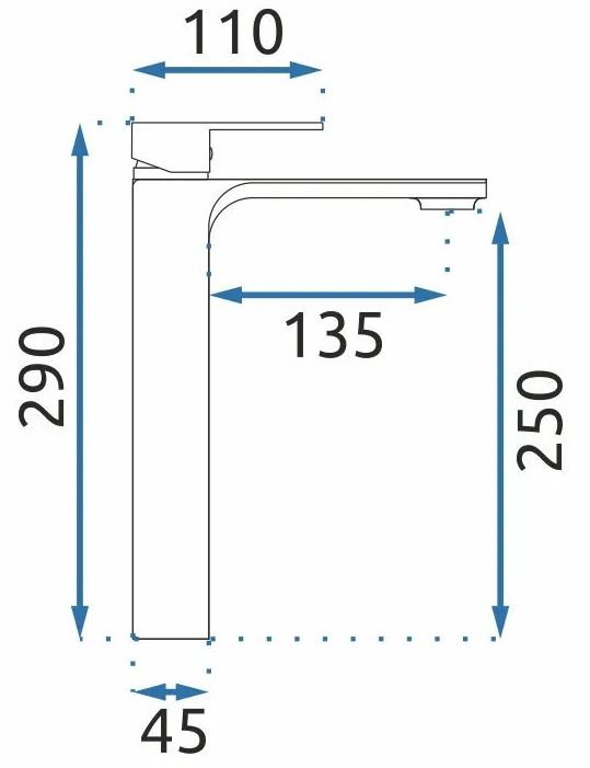 Смеситель для умывальника высокий Rea Urban Gold, REA-B9912