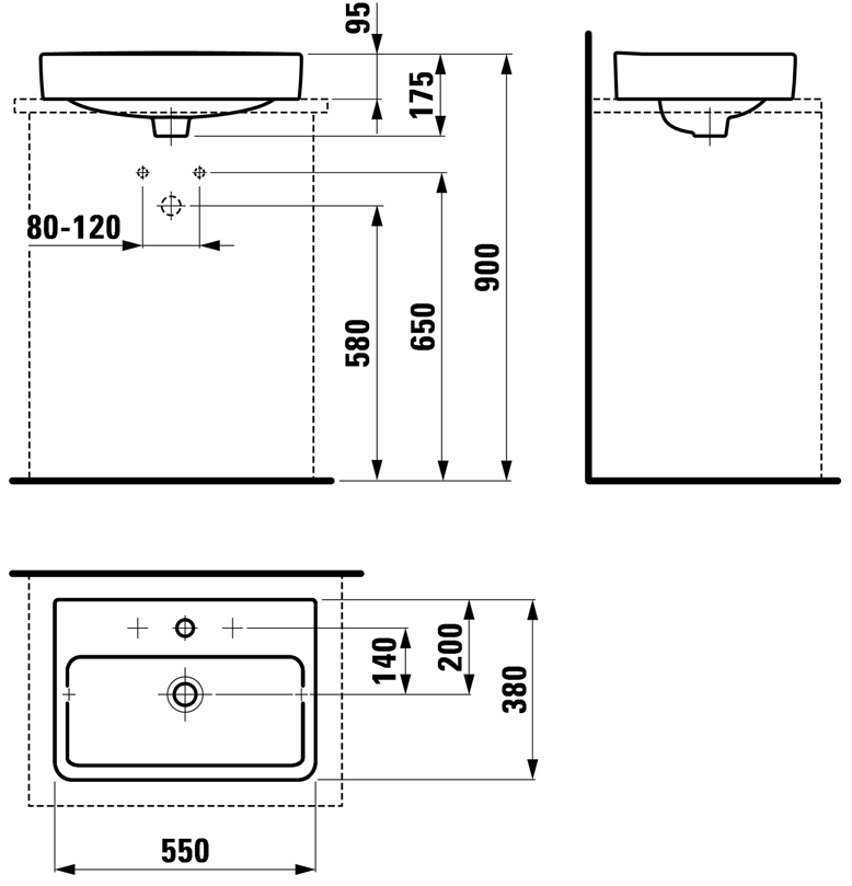 Раковина-чаша Laufen Pro 55x38, 8.1295.2.000.104.1