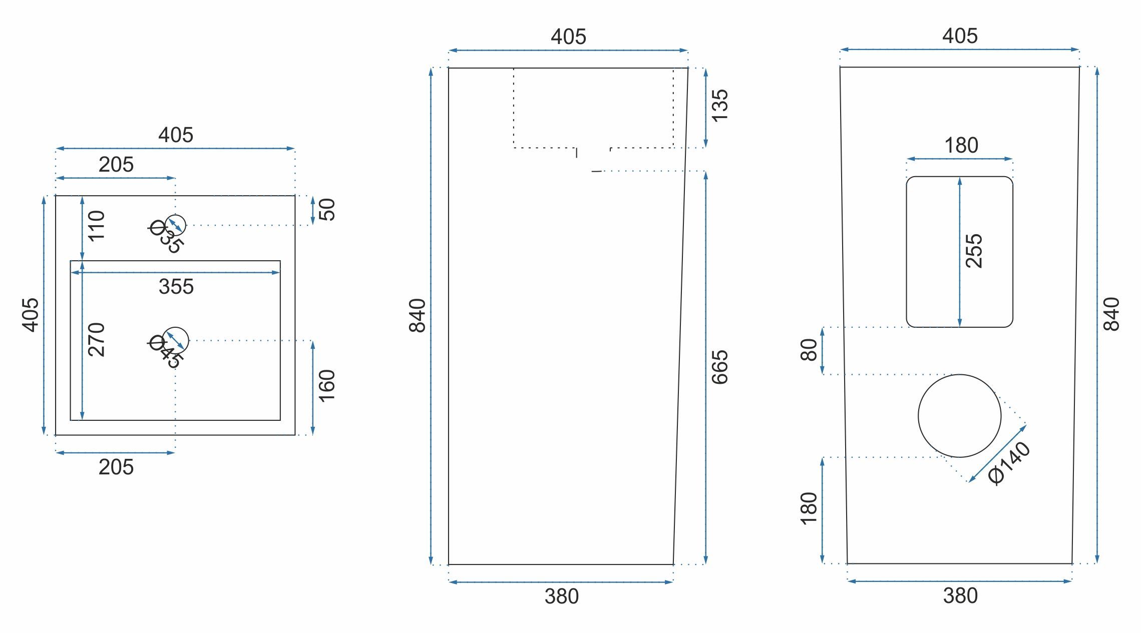 Умывальник Rea Mia 40x40, REA-U5634