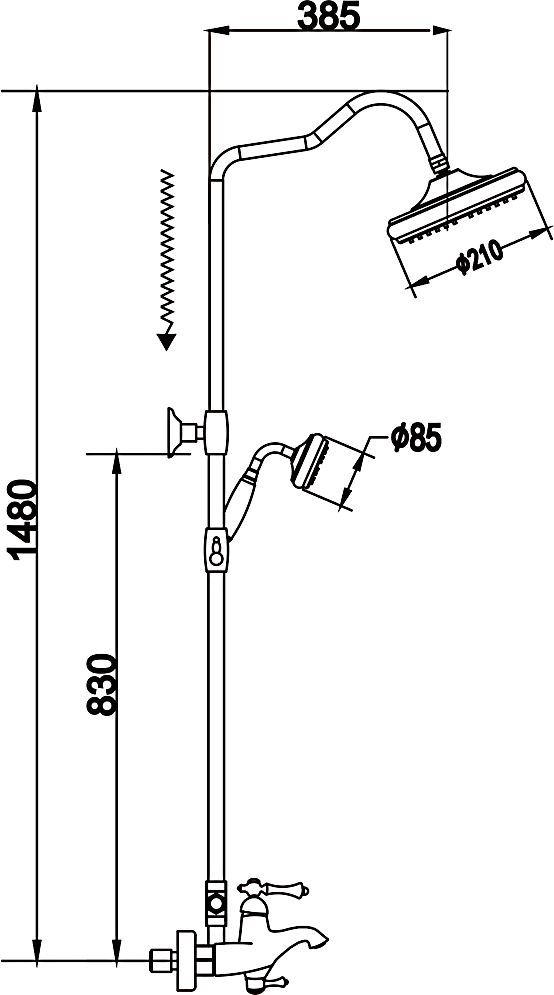 Душевая система Rose, R0136Q