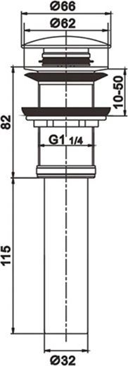 Сифон для стеклянной раковины Rose, RS11H