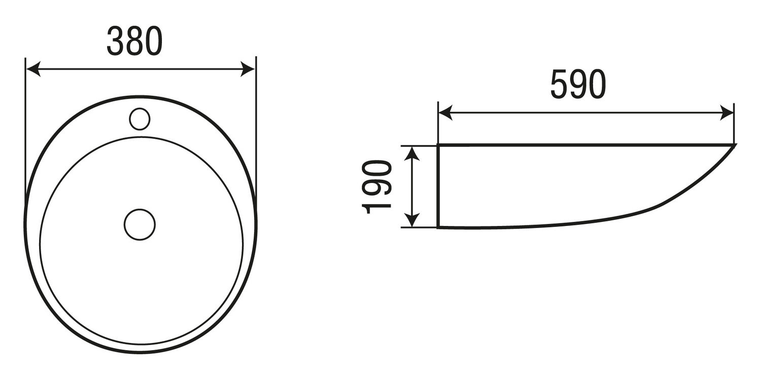 Раковина накладная WeltWasser ELBACH 1037 59x38