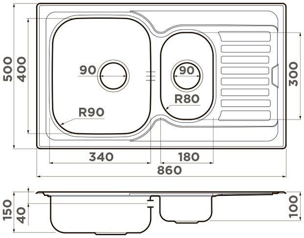 Мойка Omoikiri Kashiogawa 86-2-IN, 4993454