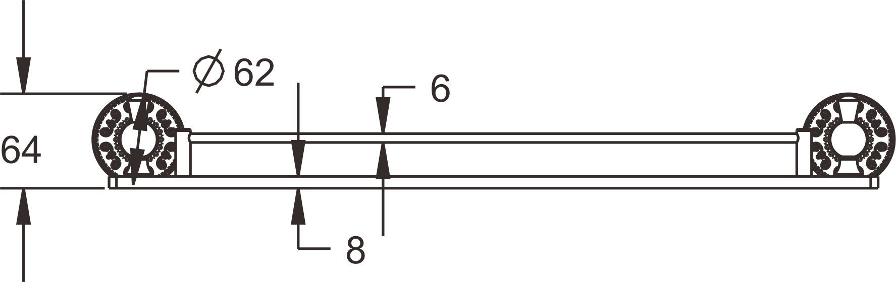 Полка стеклянная 1-ярусная бронза Rose, RG1019Q