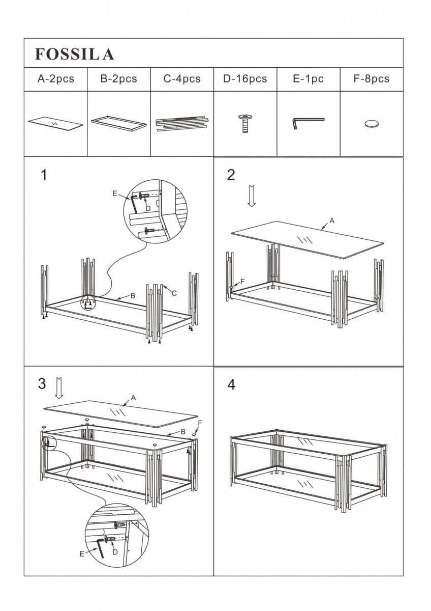 Стол журнальный Signal Fossil A серебряный, FOSSILASC