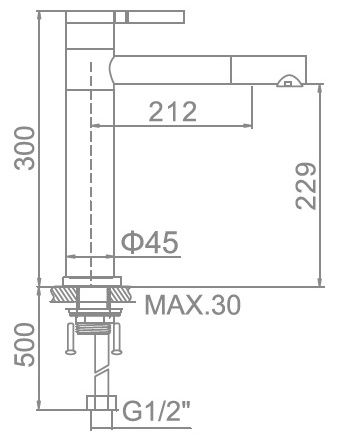 Смеситель для умывальника высокий белый Ledeme L1152-2