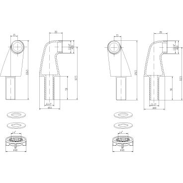 Комплект переходников для установки смесителя на борт ванны Lemark, LM8556BR