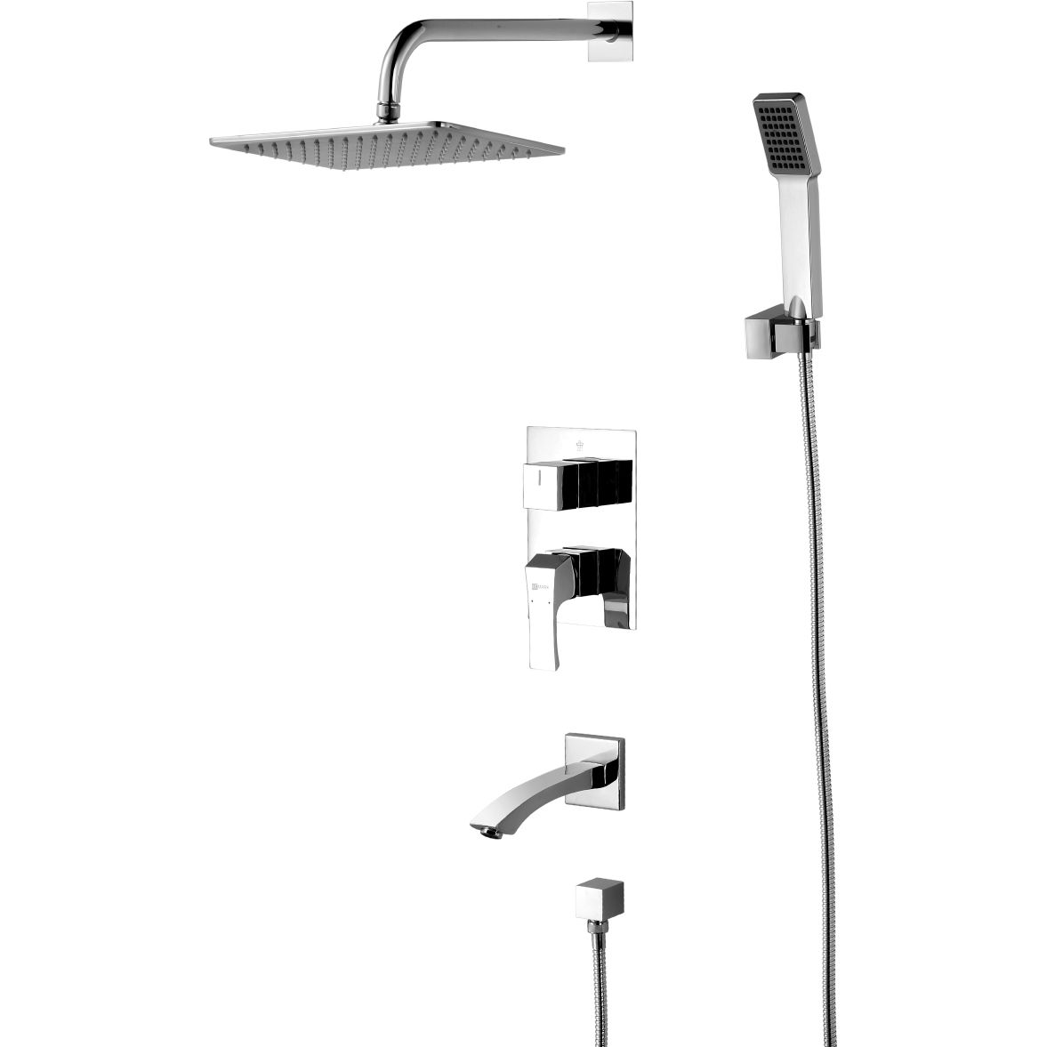 Смеситель для ванны и душа встраиваемый с дополнительной 1-функциональной лейкой Lemark Unit, LM4522C