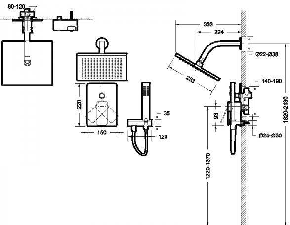 Душевая система скрытого монтажа Bravat Phillis F856101C-A