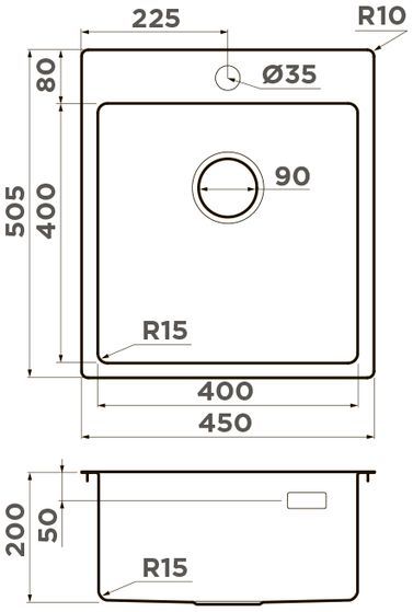 Мойка Omoikiri Amadare 45-IN, 4993802