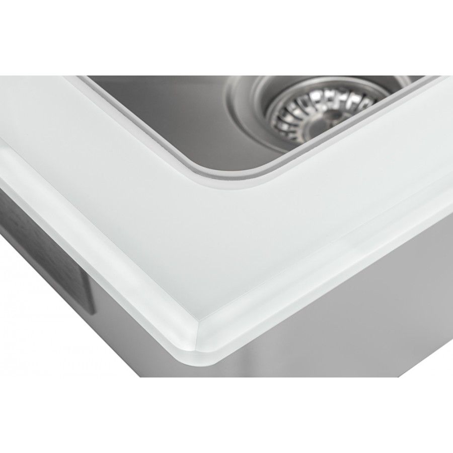 Мойка со стеклом ZorG GS 6750-2 white