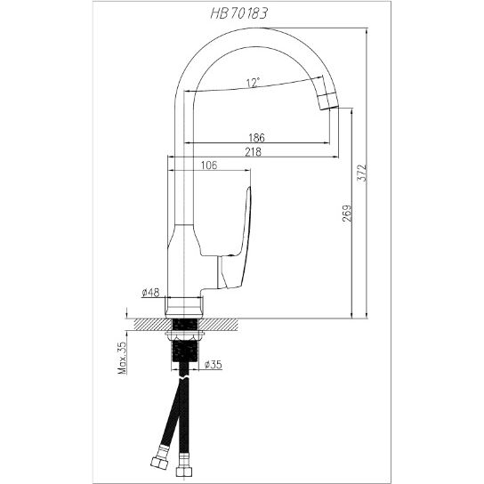 Смеситель для кухни Haiba HB70183