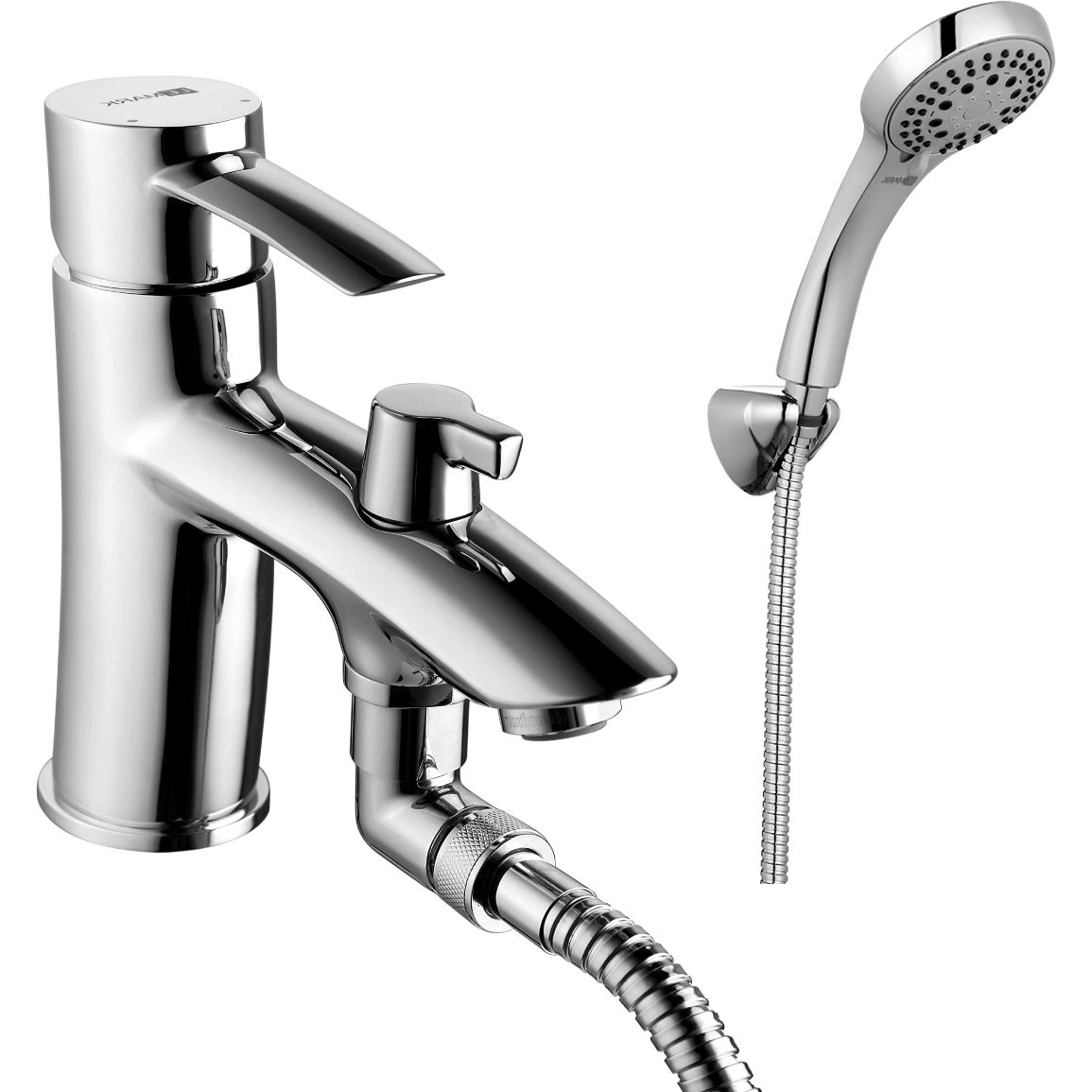 Смеситель на борт ванны с коротким изливом с аксессуарами Lemark Atlantiss, LM3215C