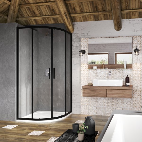 Душевой уголок Ravak Blix Slim BLSCP4-90 черный