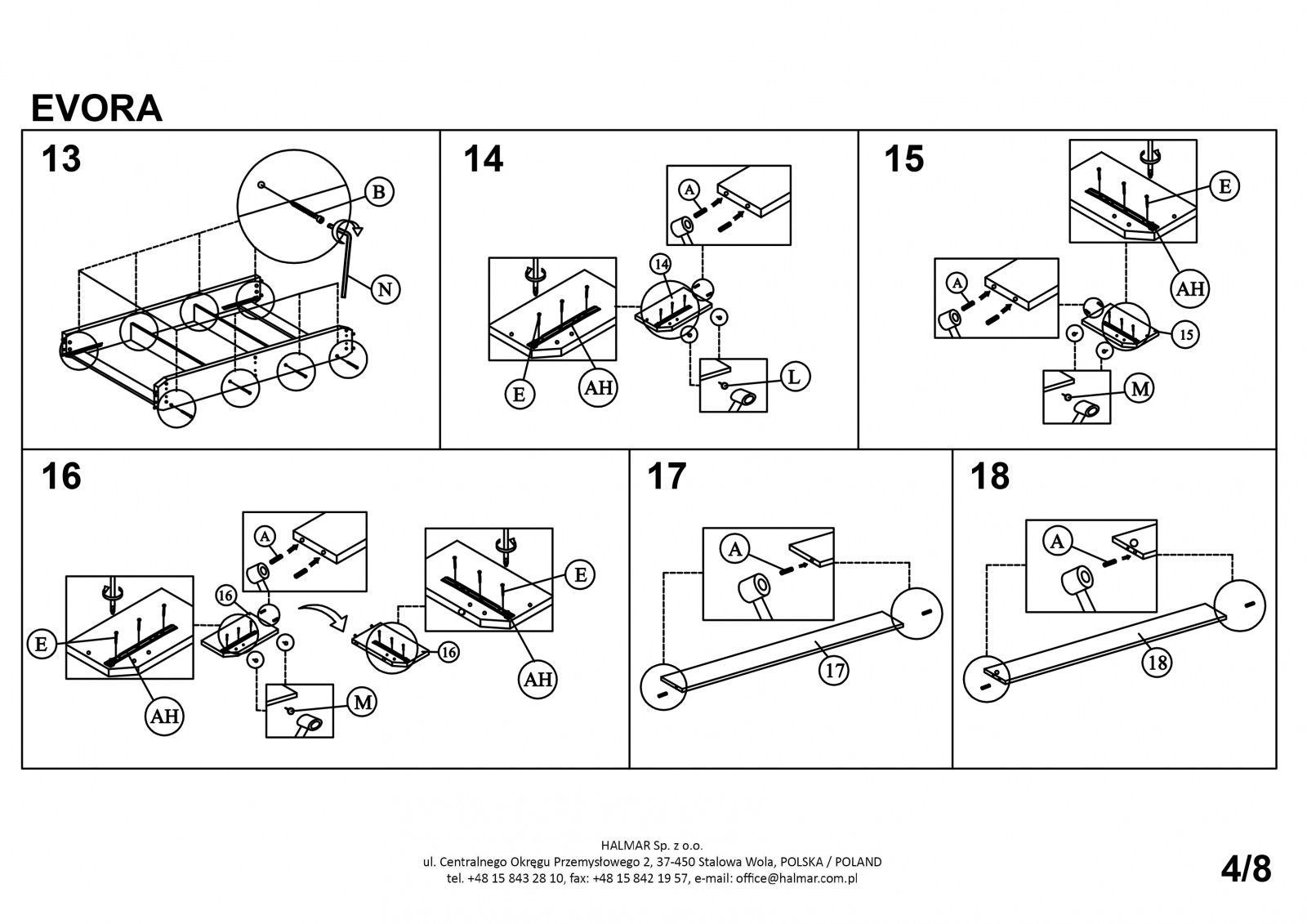 Кровать Halmar Evora бежевый 160/200, V-CH-EVORA-LOZ