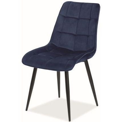Стул кухонный Signal Chic Velvet Bluvel 86 темно-синий/черный, CHICVCGR
