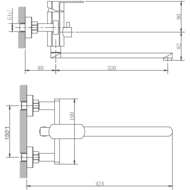 Смеситель для ванны Haiba HB22806