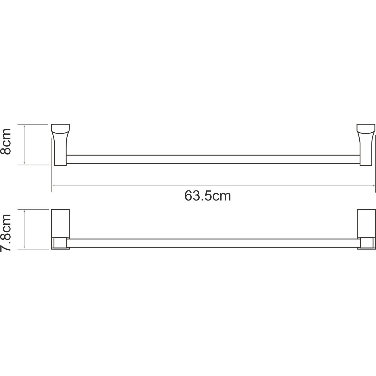 Держатель полотенец одинарный WasserKRAFT Lopau, K-6030