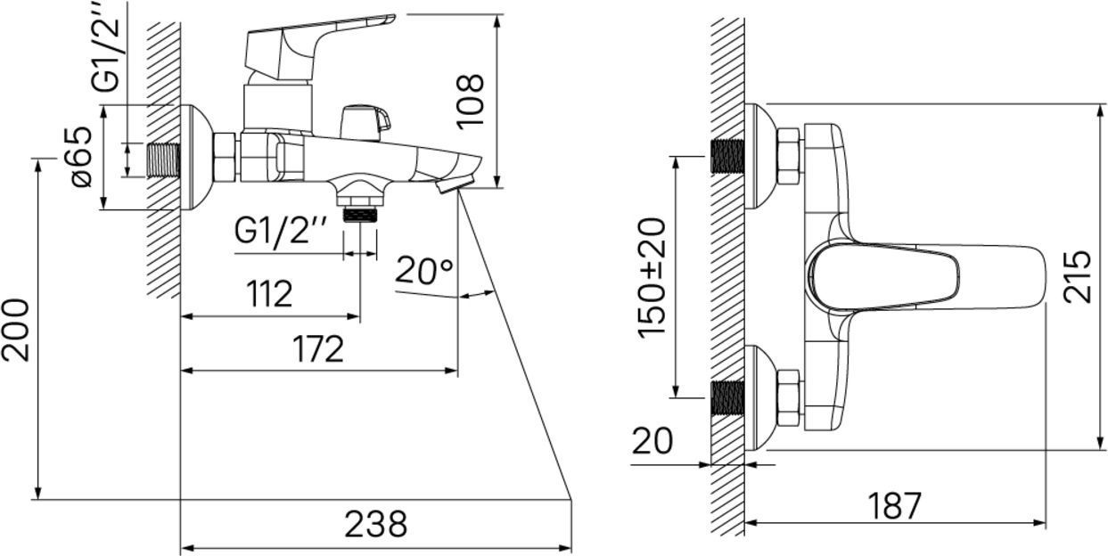 Смеситель для ванны с керамическим дивертором, Iddis Zodiac, ZODSB02i02WA