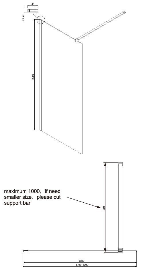 Душевое ограждение Ambassador Walk-in 15031104