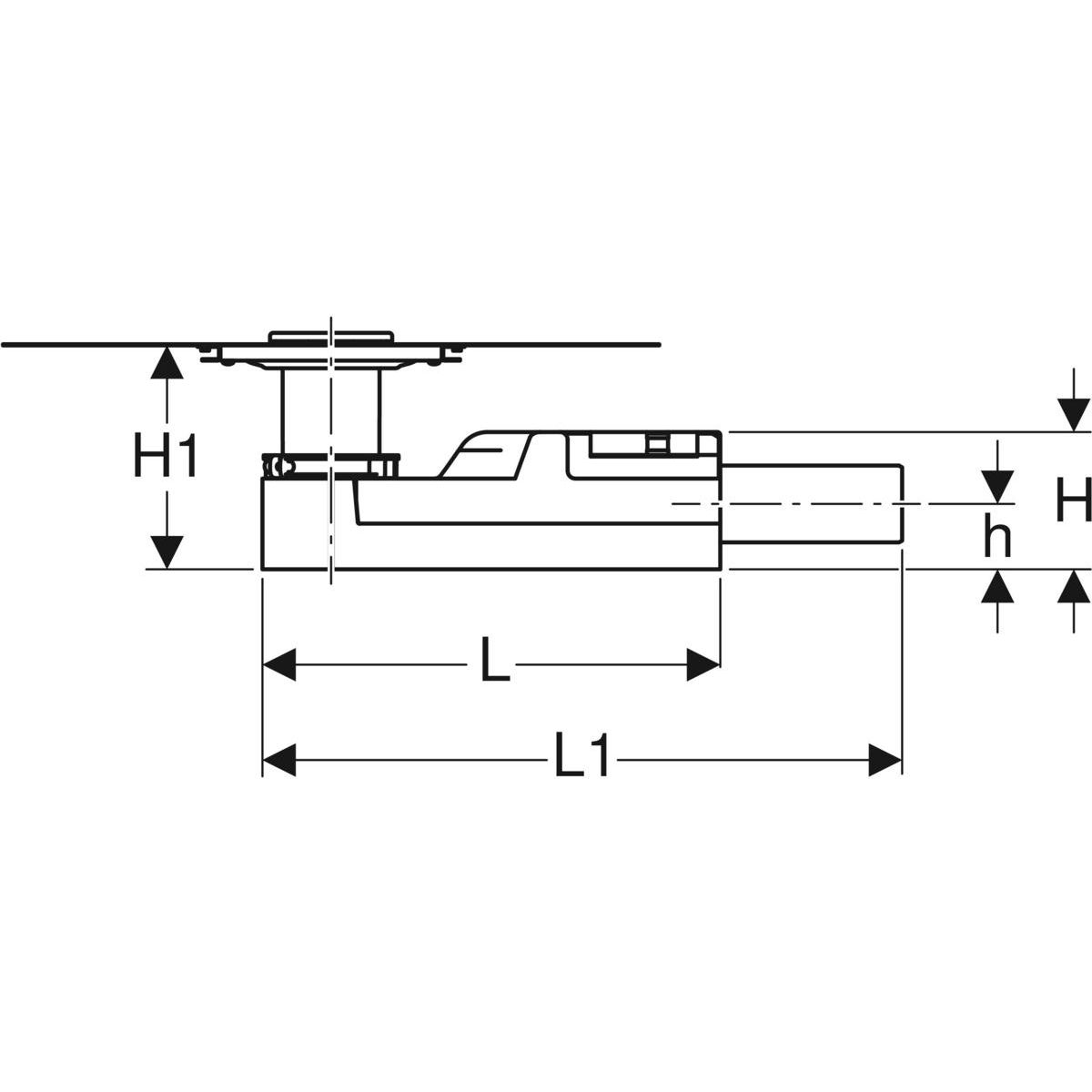 Трап для душа с решёткой 8х8 см Geberit высота пола 65 мм, 154.052.00.1