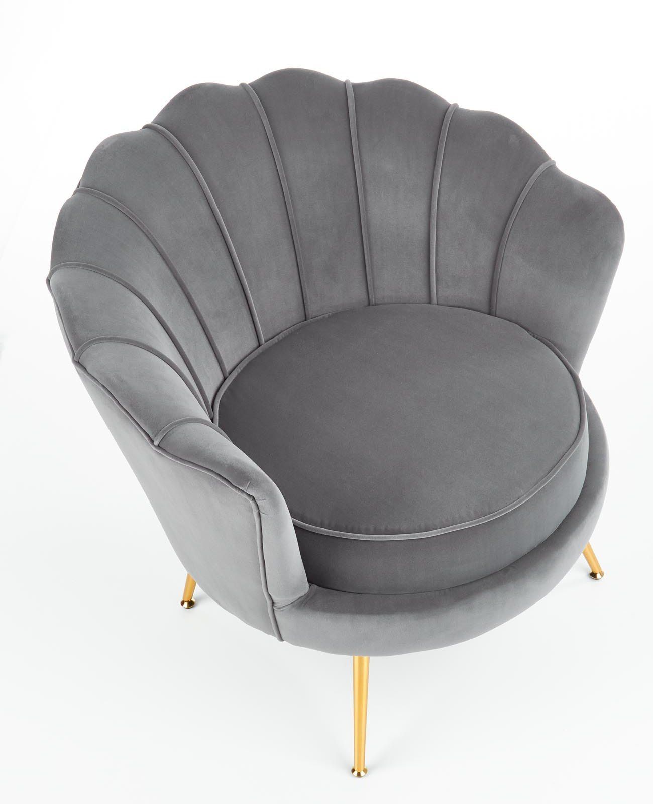 Кресло Halmar Amorinito серый/золотой, V-CH-AMORINITO-FOT-POPIEL