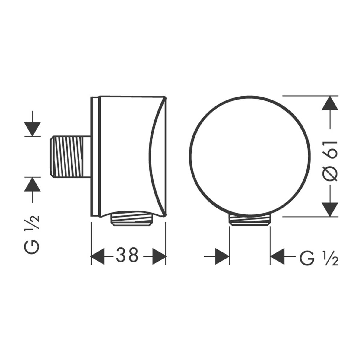 Шланговое подсоединение Hansgrohe Fixfit S, 27453000