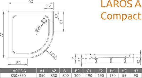 Душевой поддон Radaway Laros A Compact