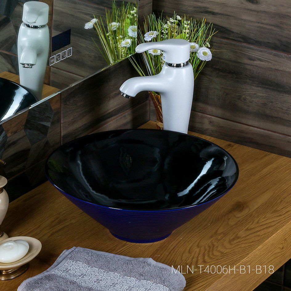Раковина Melana MLN-7020-B1+B18 (сине-черная), 7020-B1+B18-806