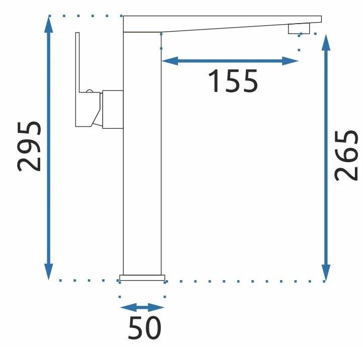Смеситель для умывальника высокий Rea Levi Gold, REA-B5137