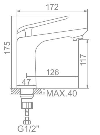 Смеситель для умывальника черный Ledeme L1074B