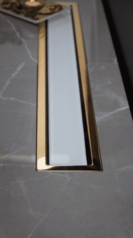 Душевой лоток Pestan Confluo Premium Line White Glass Gold