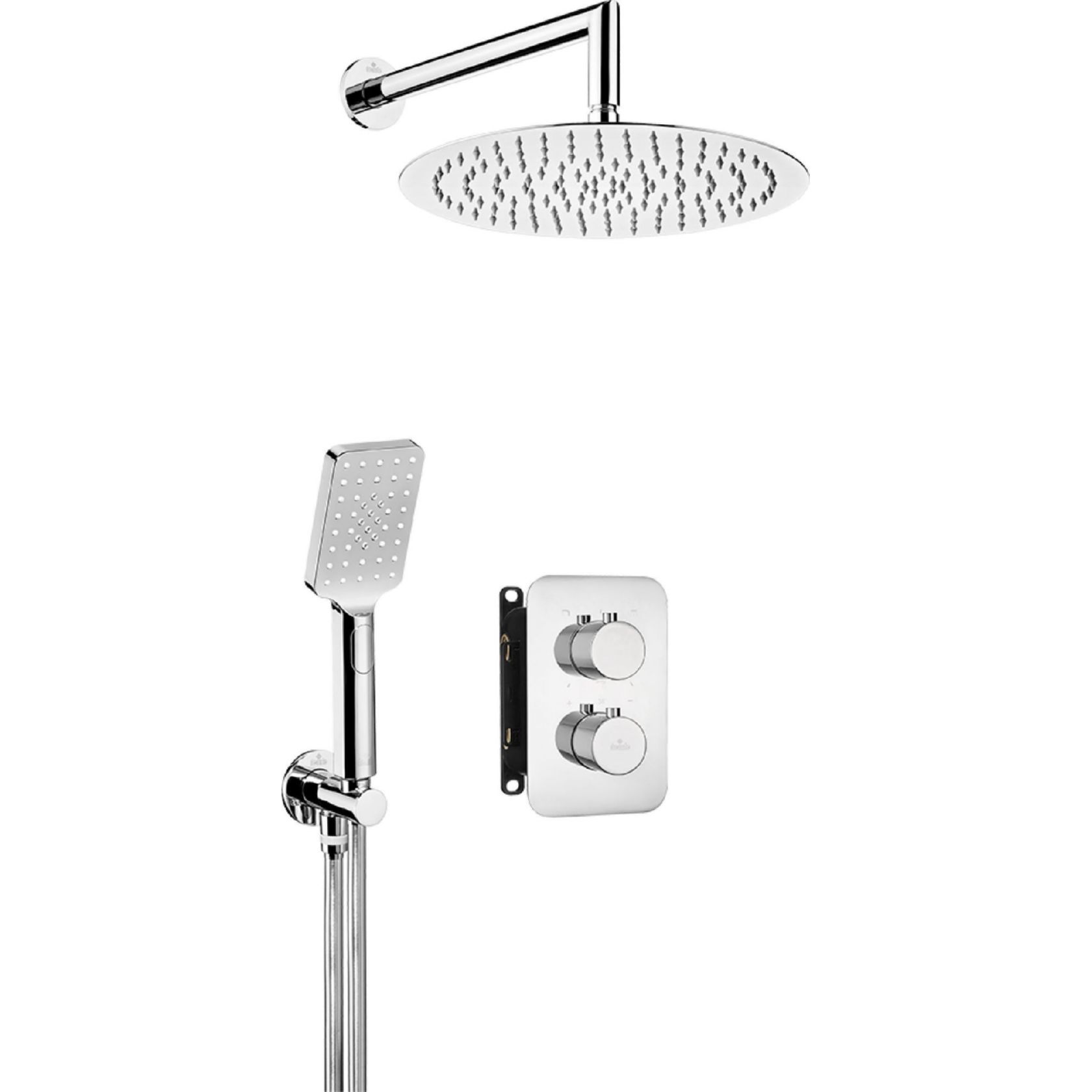 Душевая система скрытого монтажа с круглым термостатическим смесителем Deante Box, BXYZ0EBT