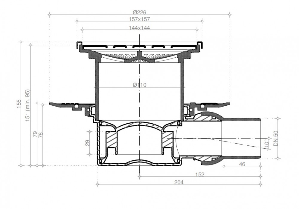 Душевой трап Pestan Confluo Standard Square 1 Mask