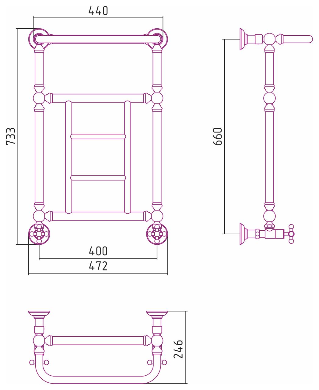 Водяной полотенцесушитель Сунержа Ренесаннс 1452 660x400