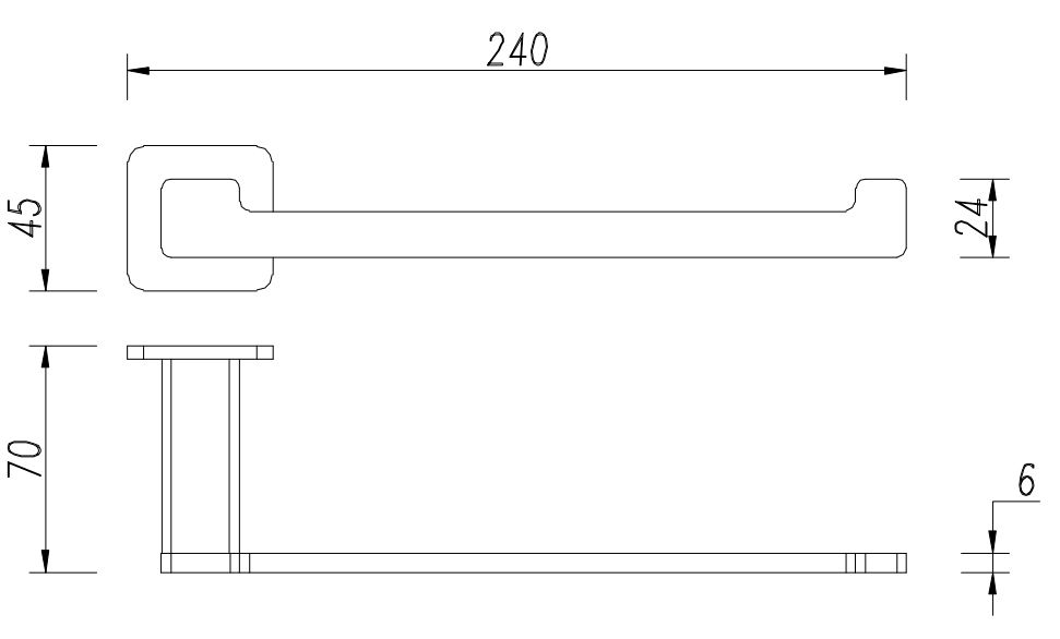Вешкалка для полотенца 24 см Omnires Nelson, NL80230CR