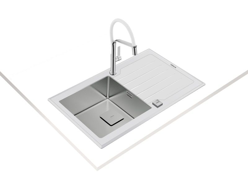 Кухонная мойка Teka Diamond RS15 1B 1D 86 WH (белое стекло), 115100012