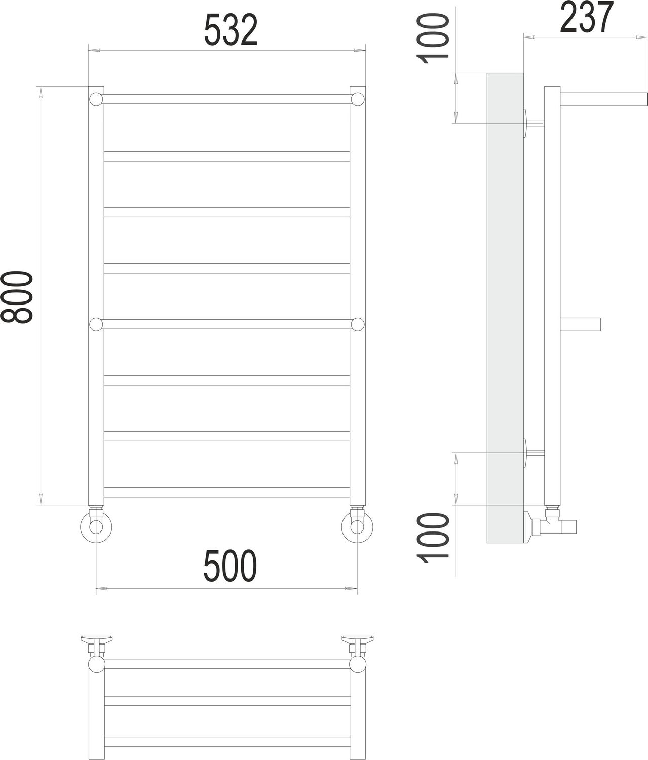 Полотенцесушитель Terminus Анкона П8 50x80