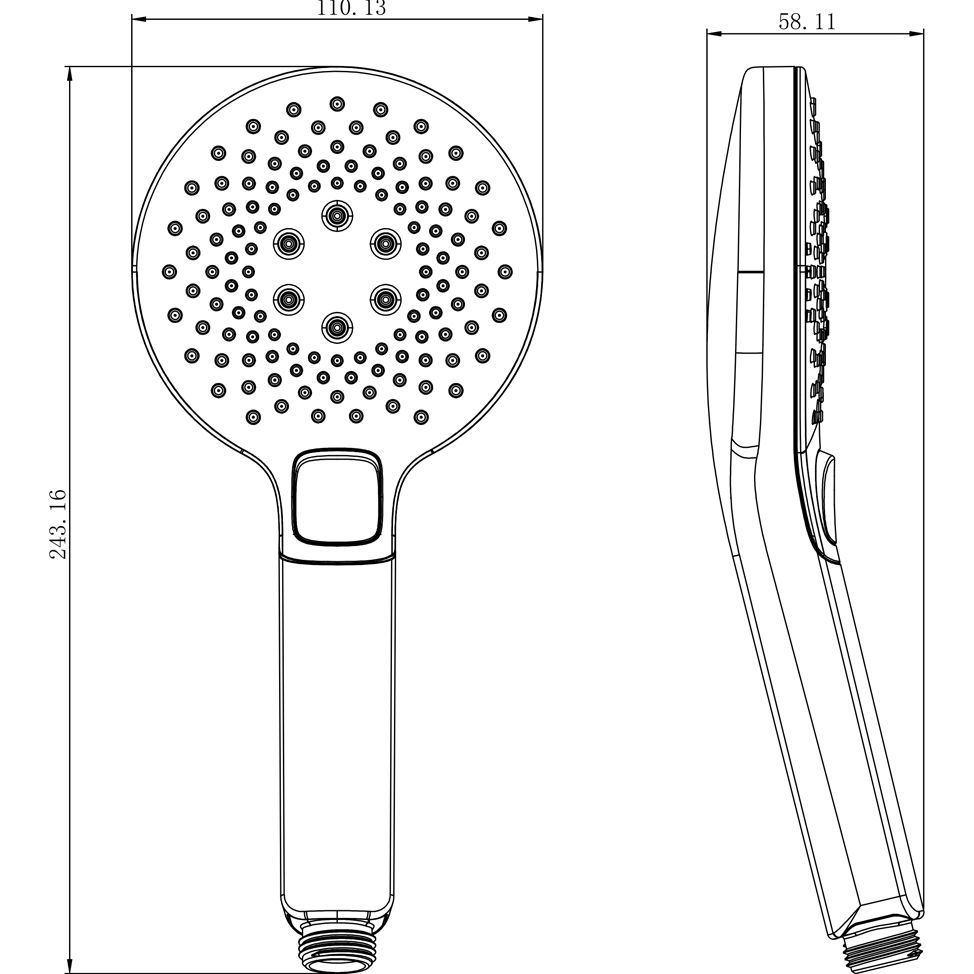 Лейка душевая 3-функциональная 110х243 мм Lemark, LM0819CW