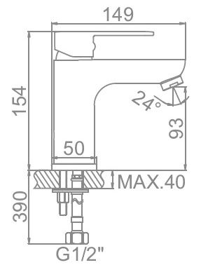 Смеситель для умывальника Ledeme L1010