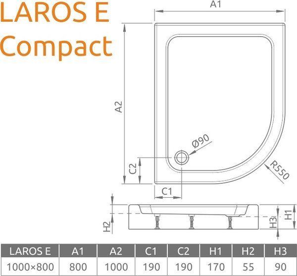 Душевой поддон Radaway Laros E Compact