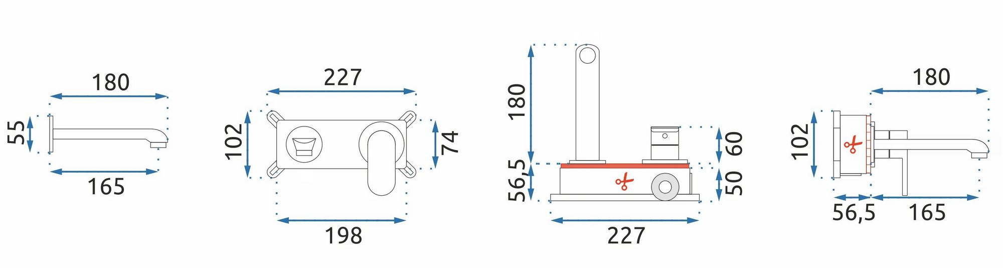 Смеситель для умывальника Rea Hyper Chrome, REA-B2059
