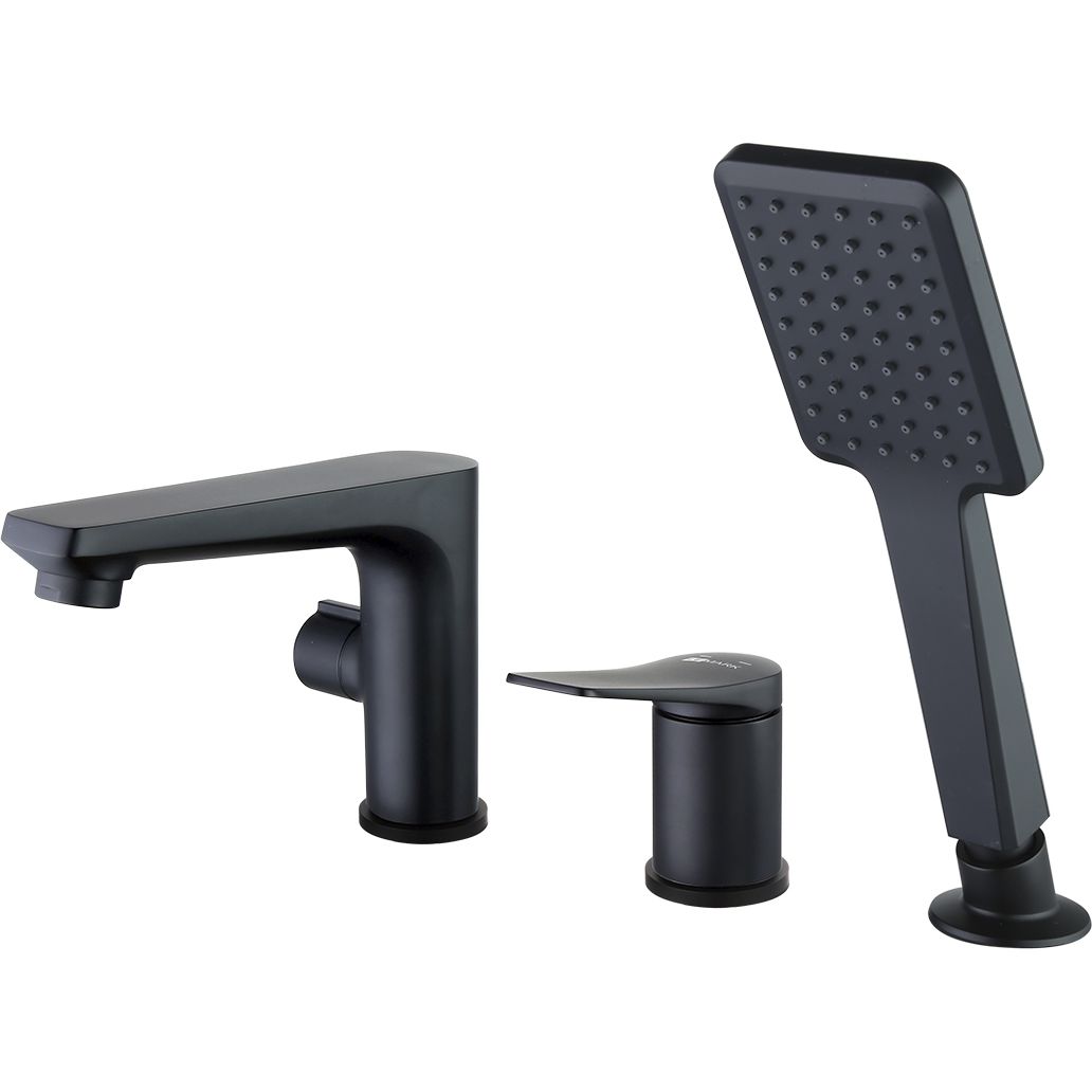 Смеситель для ванны встраиваемый на 3 отверстия с аксессуарами Lemark Bronx, LM3745BL