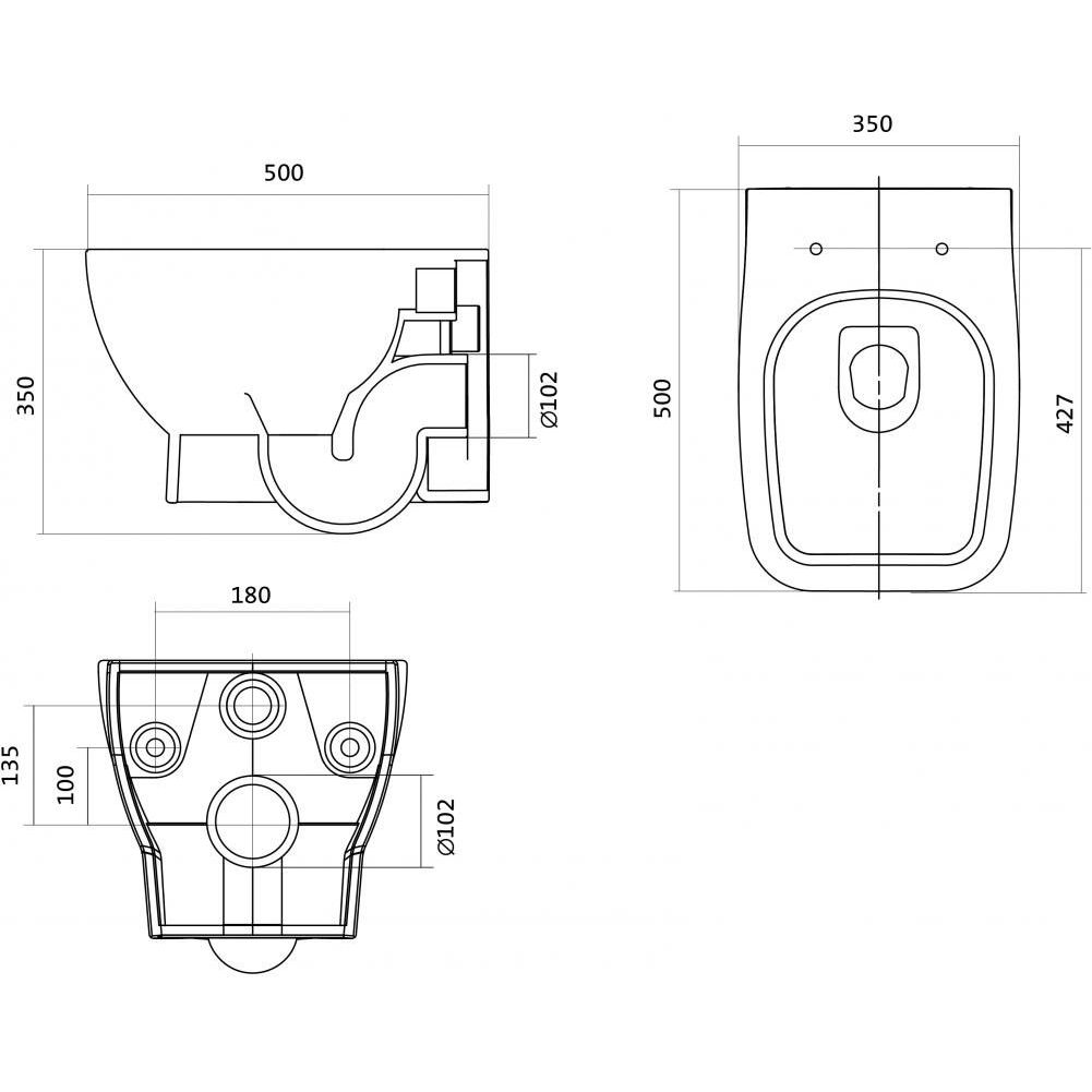 ПЭК Santek Нео, кнопка смыва хром, сиденье дюропласт Soft Close, 1.WH50.1.543